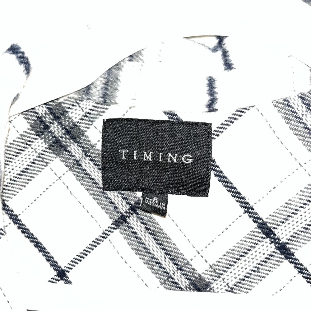 Timing Cream and Black Utility Jacket Oversized Shacket Design - Picture 3 of 5